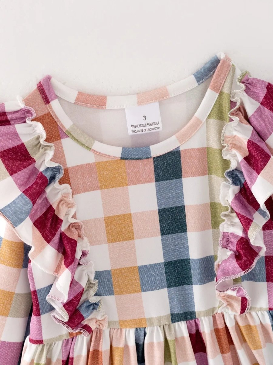 Rylee Faith Designs Charming Plaid Dress for Baby Girls Perfect for Fall Season Adventures - 