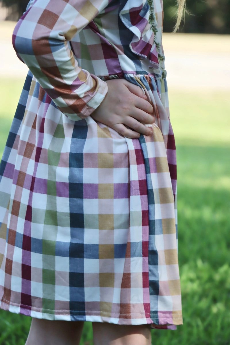 Rylee Faith Designs Charming Plaid Dress for Baby Girls Perfect for Fall Season Adventures - 