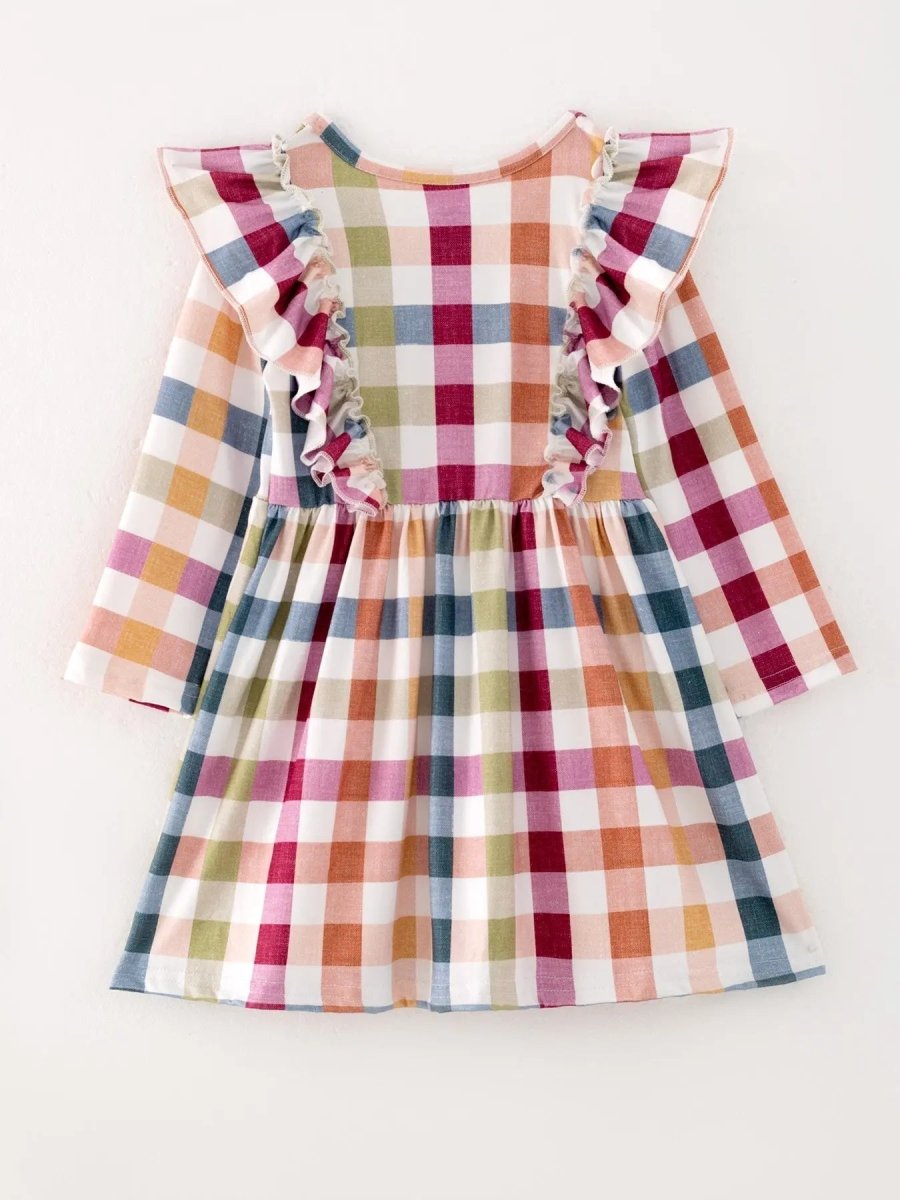 Rylee Faith Designs Charming Plaid Dress for Baby Girls Perfect for Fall Season Adventures - 