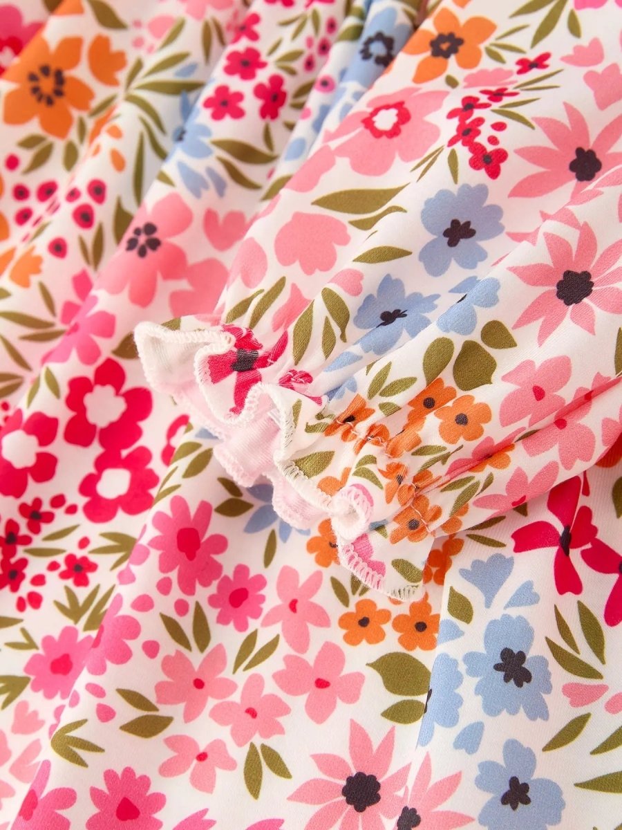 Rylee Faith Designs Charming Pumpkin Bow Smock Dress with Embroidery for Fall Celebrations - 