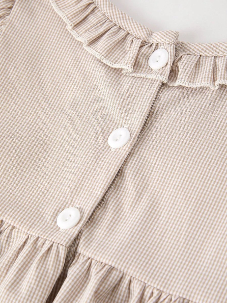 Rylee Faith Designs Charming Pumpkin Embroidery Plaid Dress for Girls During Fall Celebrations - 