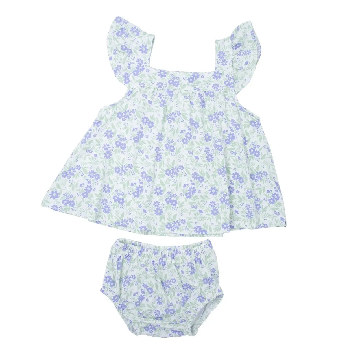 Sweet Bamboo Charming Ruffle Dress and Bloomer Set for Comfortable Baby Daywear - 