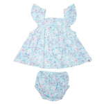 Sweet Bamboo Charming Ruffle Dress and Bloomer Set for Comfy Baby Girls Daywear - 