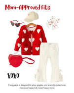 Rylee Faith Designs Charming White Denim Pants with Cute Bows - 