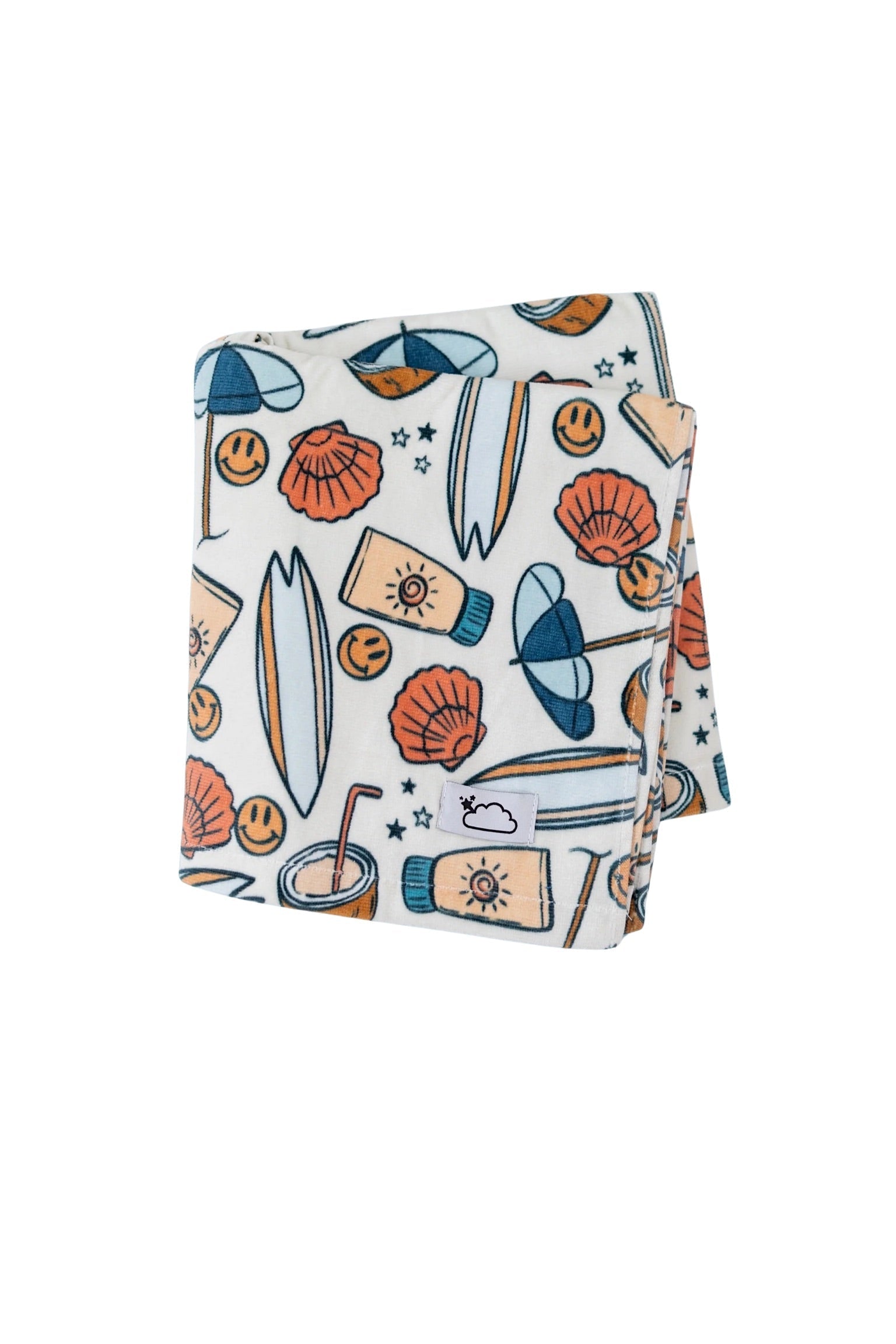 DREAM BIG LITTLE CO Chase The Sun Dream Towel Whimsical Beach Print With SurfboardsEveretts Place