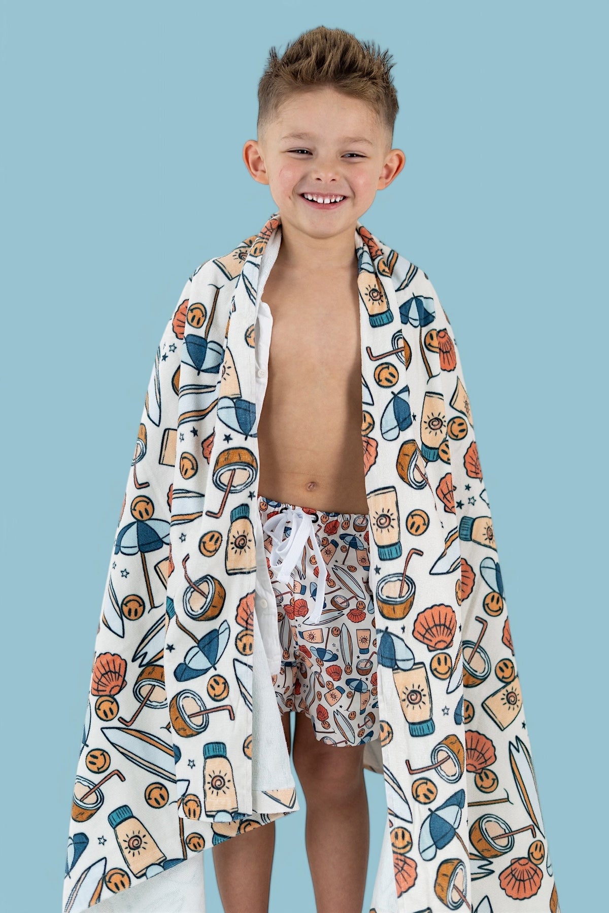 DREAM BIG LITTLE CO Chase The Sun Dream Towel Whimsical Beach Print With SurfboardsEveretts Place