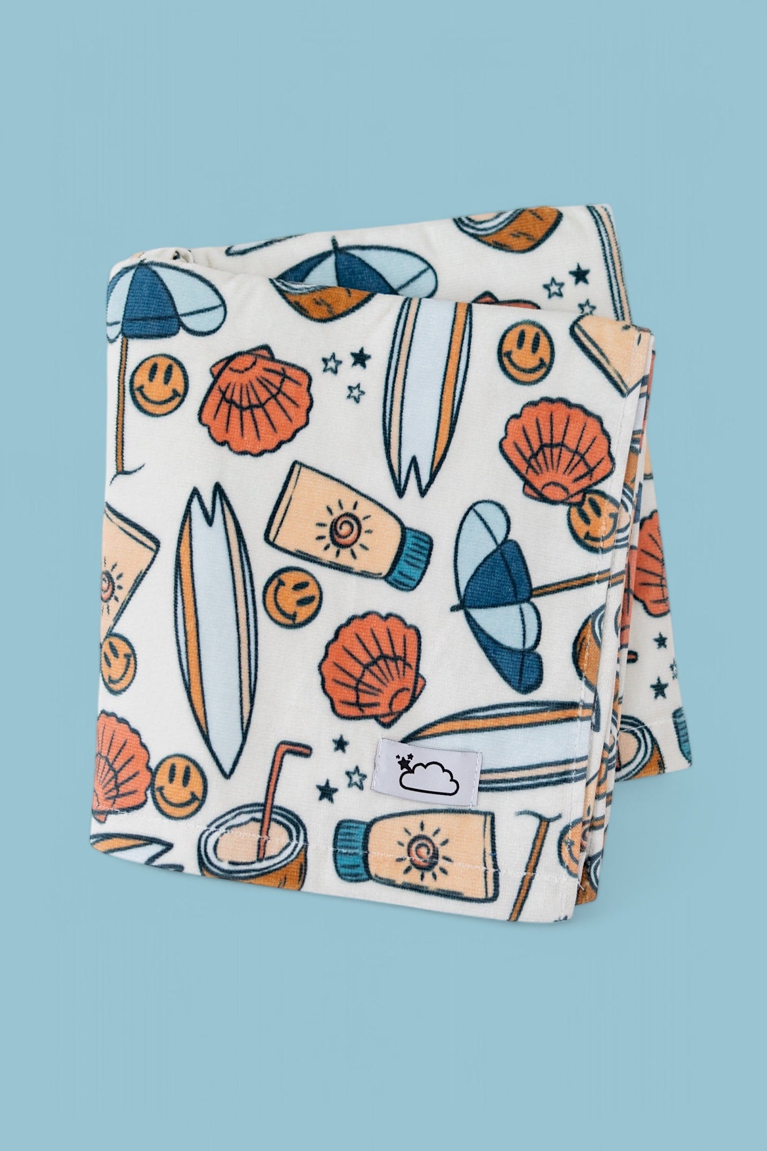 DREAM BIG LITTLE CO Chase The Sun Dream Towel Whimsical Beach Print With SurfboardsEveretts Place