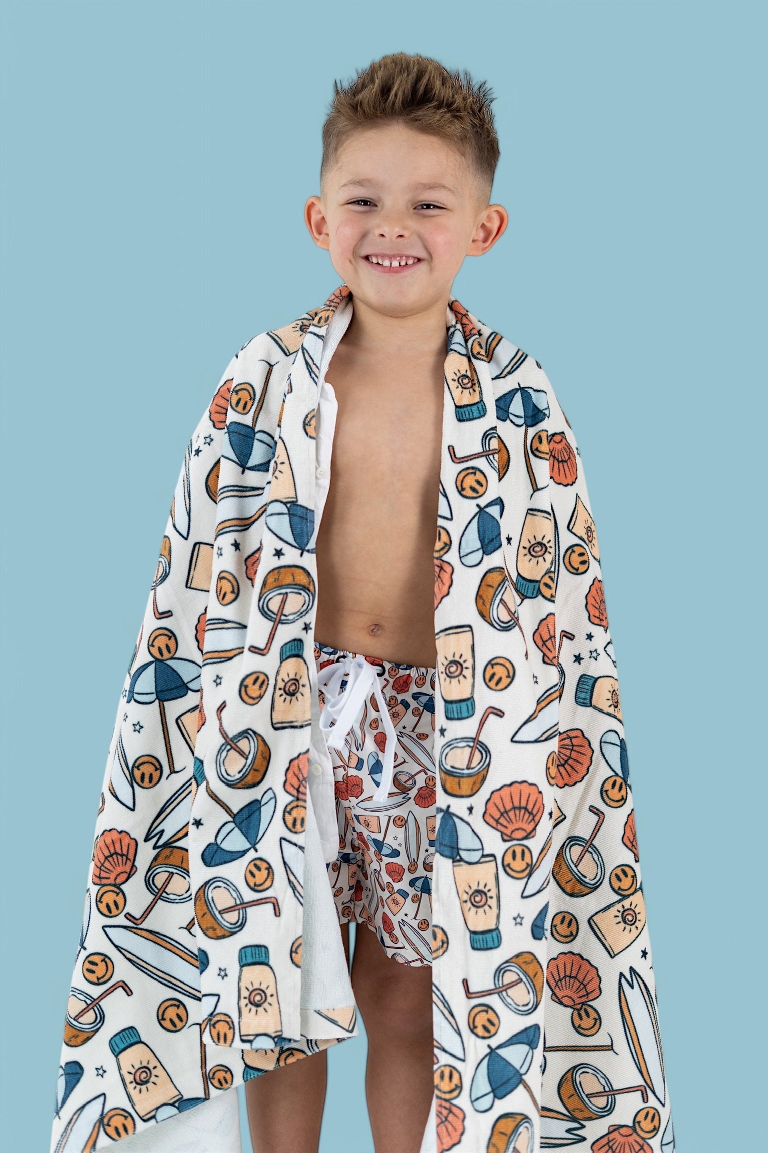 DREAM BIG LITTLE CO Chase The Sun Dream Towel Whimsical Beach Print With SurfboardsEveretts Place