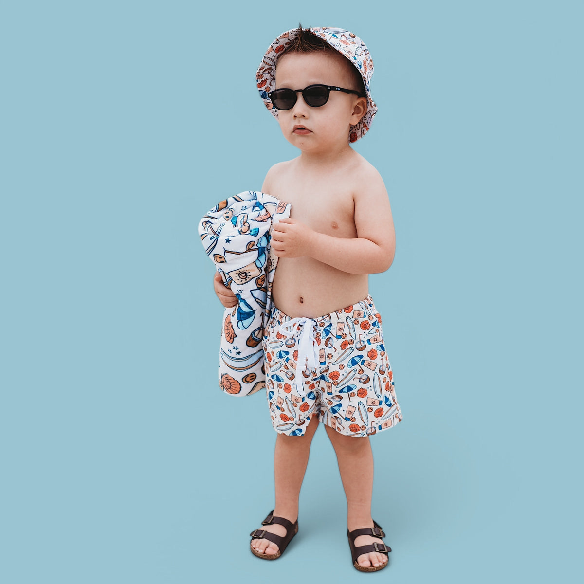 DREAM BIG LITTLE CO Chase The Sun Dream Towel Whimsical Beach Print With SurfboardsEveretts Place