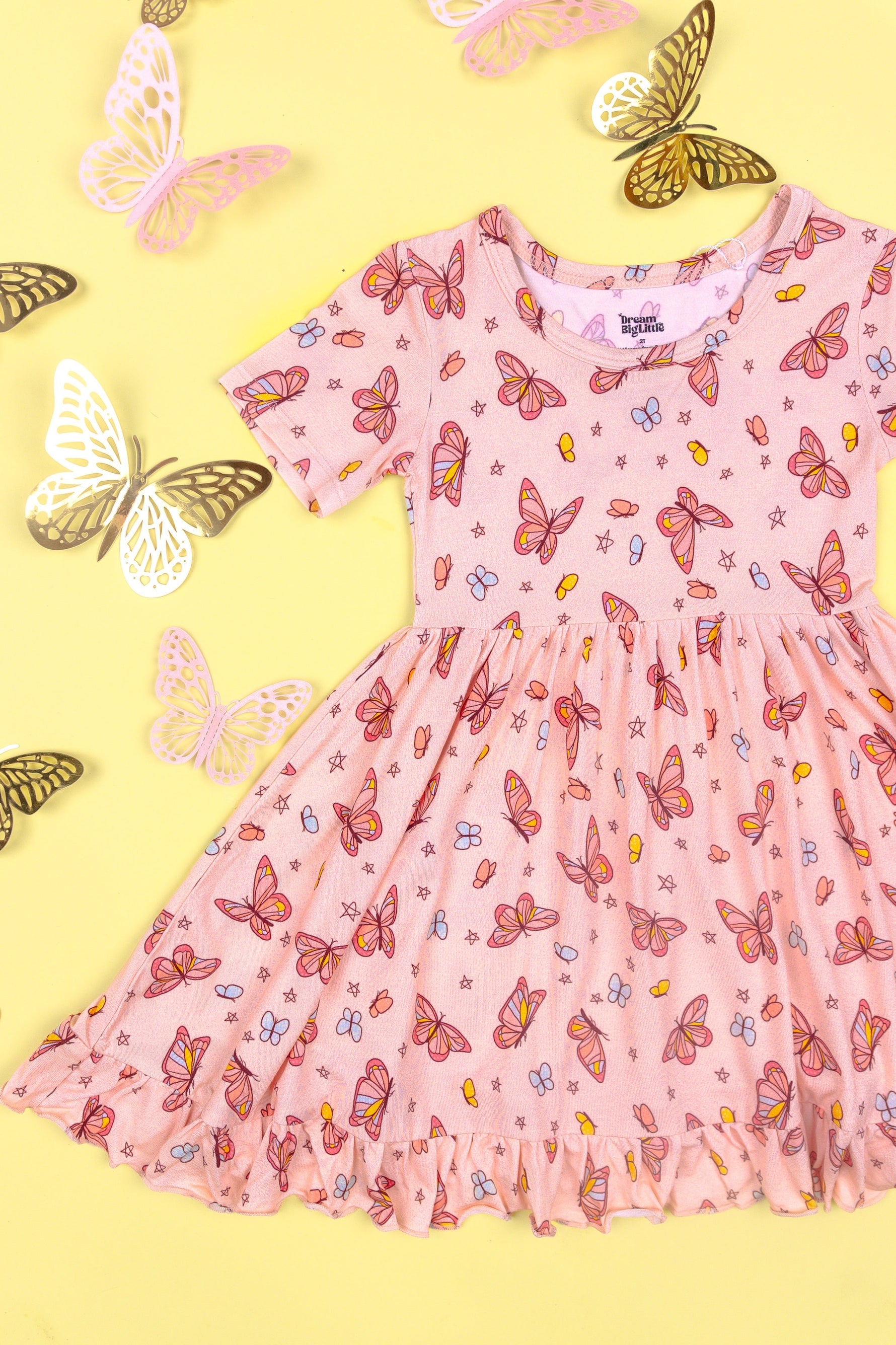 DREAM BIG LITTLE CO CHASING BUTTERFLIES DREAM RUFFLE DRESSEveretts Place