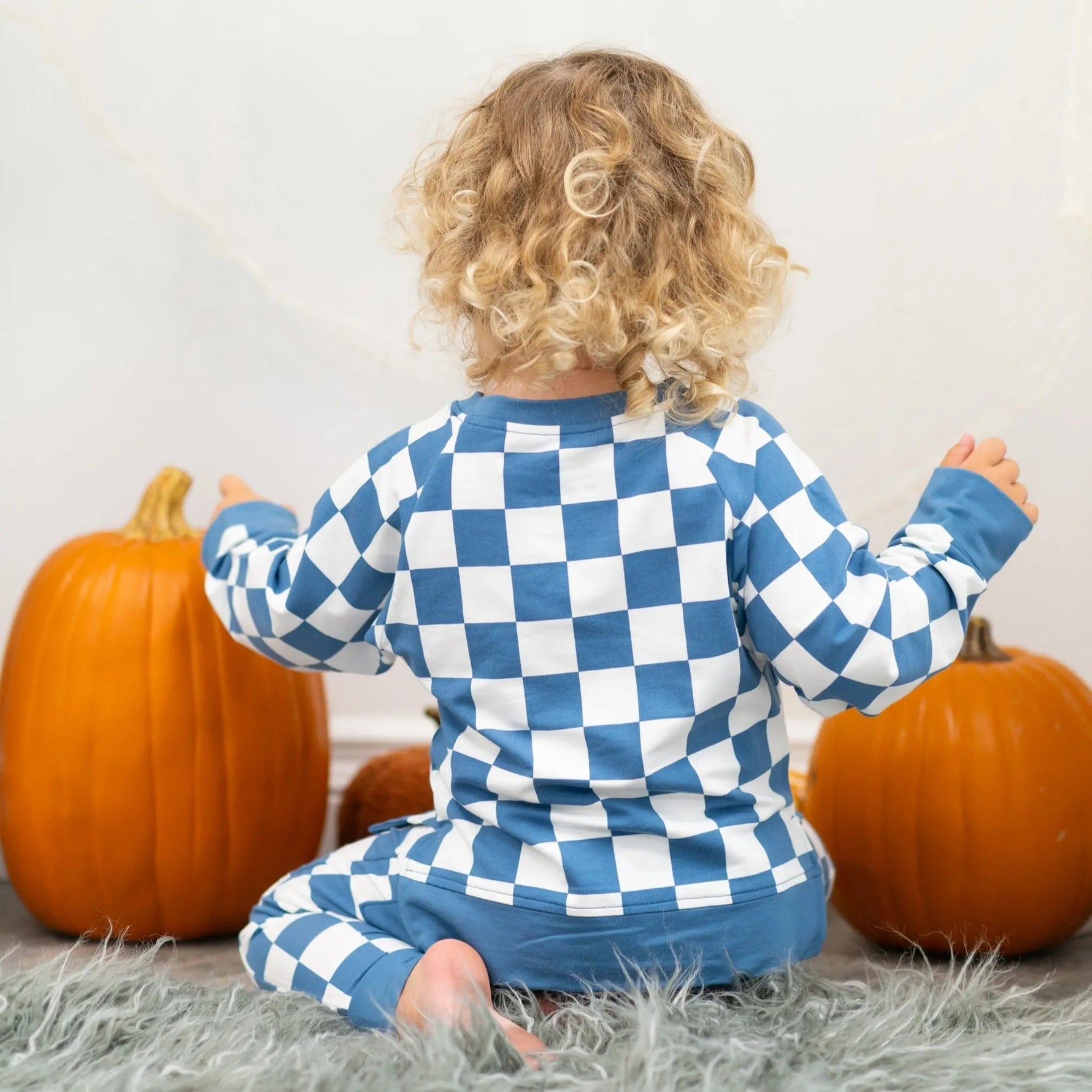 Checker Moody Blue Crew Neck Jogger Set - Sleeve, Baby & Toddler Clothing, Child, Toddler, Overall | Everetts Place