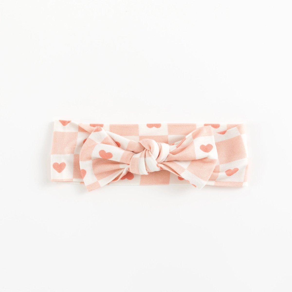 Dreamlet Checkerboard Hearts Bow Headband Dreamlet Baby Accessory - Everetts Place Boutique - 