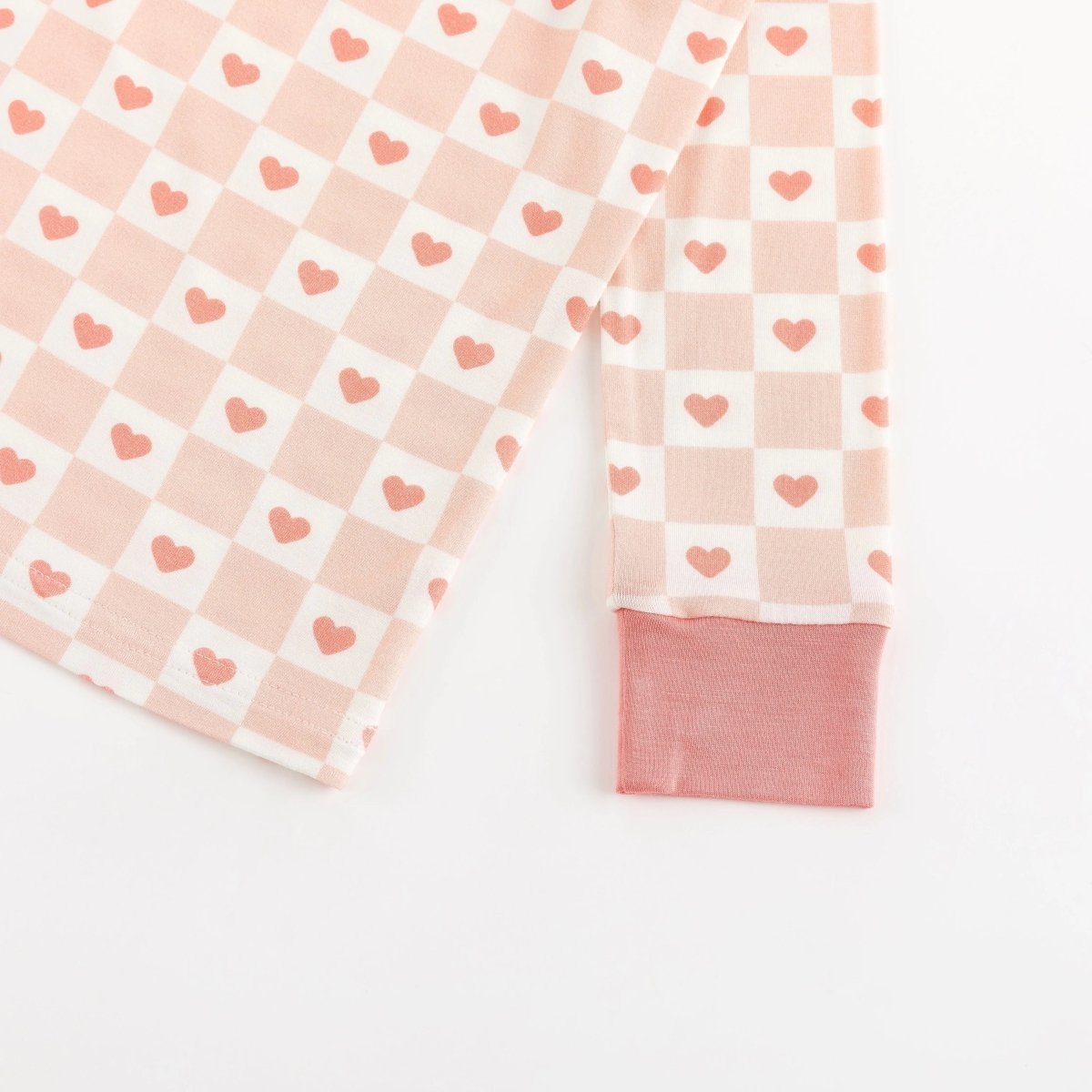 Dreamlet Checkerboard Hearts Two Piece Bamboo Viscose Set Dreamlet - Everetts Place Boutique - 