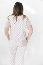 Charlie Lou Baby Checkered Bamboo Mama Pajamas Two Piece Set For Moms - Everetts Place Boutique - 