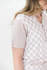 Charlie Lou Baby Checkered Bamboo Mama Pajamas Two Piece Set For Moms - Everetts Place Boutique - 