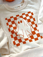 Little Joy Co. Checkered Ghost Crewneck Sweatshirt - 