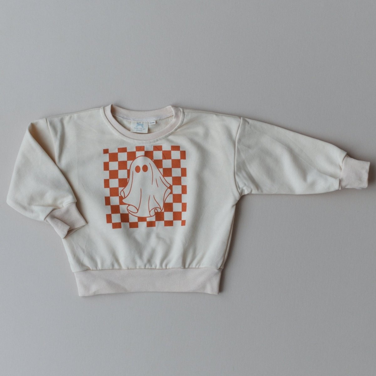 Little Joy Co. Checkered Ghost Crewneck Sweatshirt - 