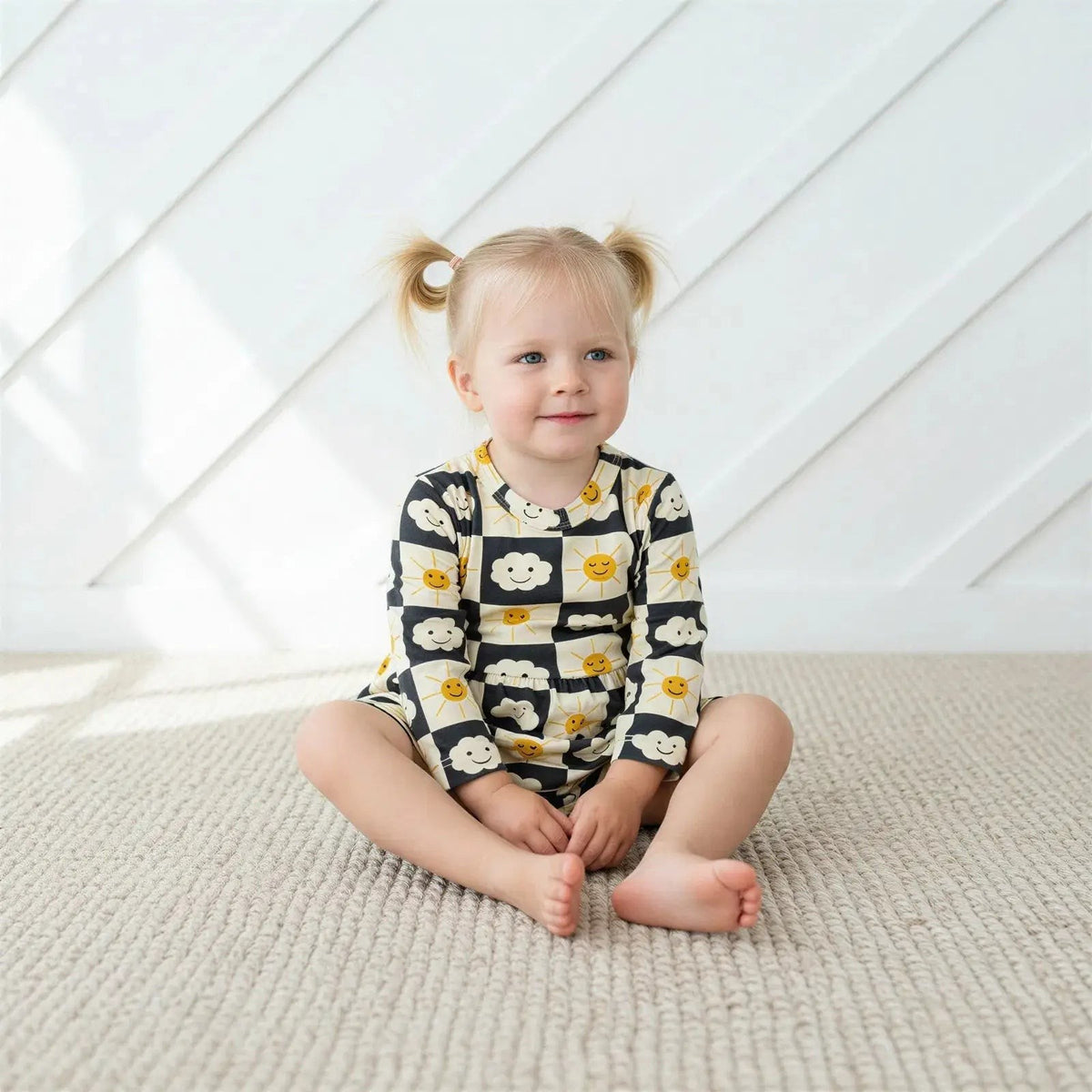 Checkered Joy Bodysuit Dress - Sleeve, Baby & Toddler Clothing, Skin, Facial expression, Child | Everetts Place