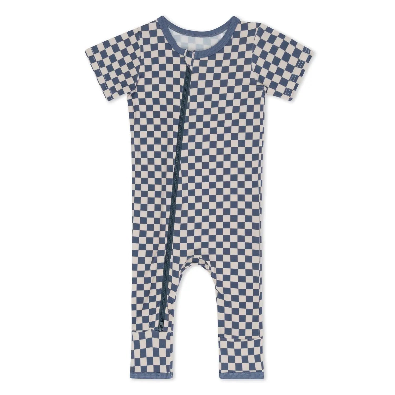 Checkers in Blue Romper - White, Baby & Toddler Clothing, Pattern, Clothing | Everetts Place