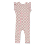 Bamboo Blend Short Sleeve Romper - Checkers by Bestaroo