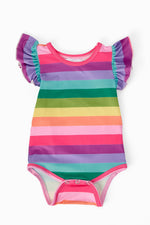 Mila & Rose ® Cheerful Stripes S/S Flutter Bodysuit - 