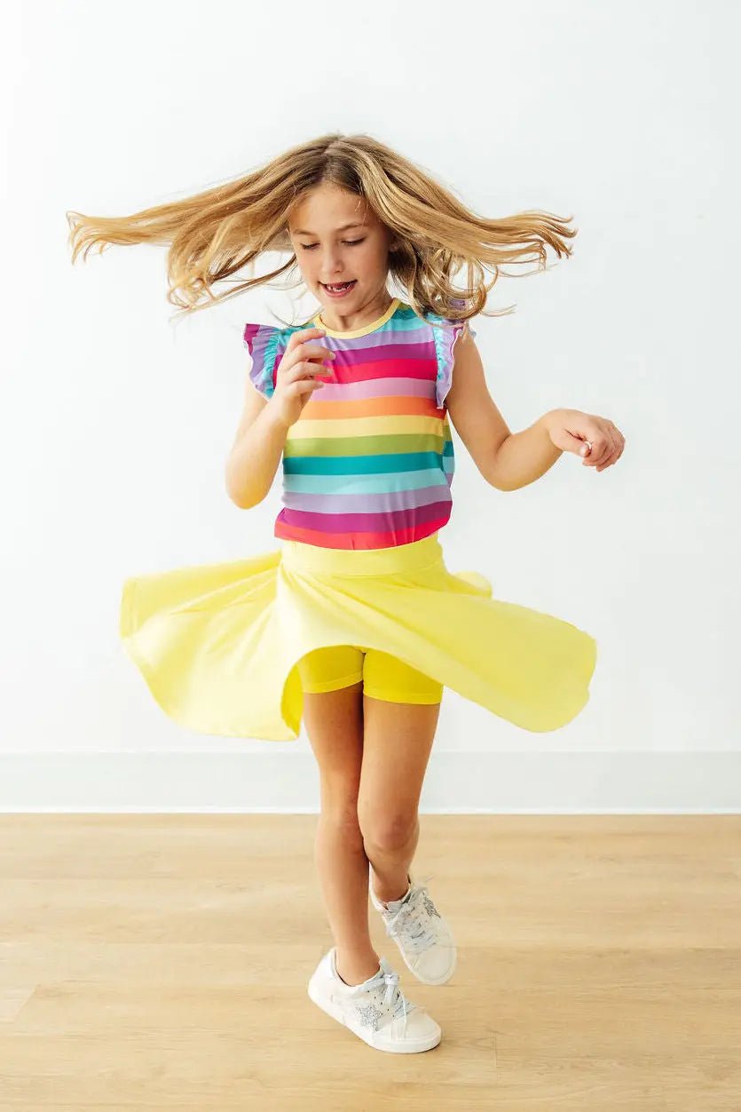 Mila & Rose ® Cheerful Stripes S/S Ruffle Tee - 