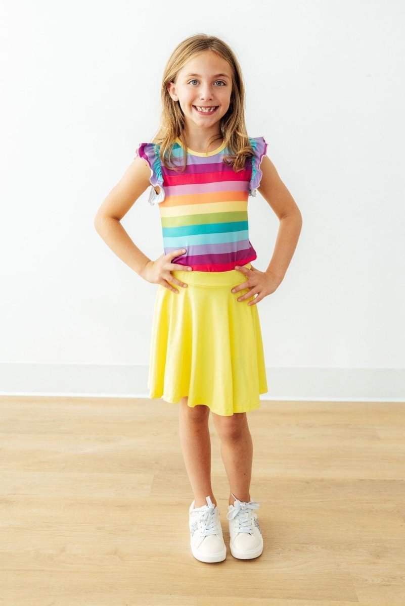 Mila & Rose ® Cheerful Stripes S/S Ruffle Tee - 