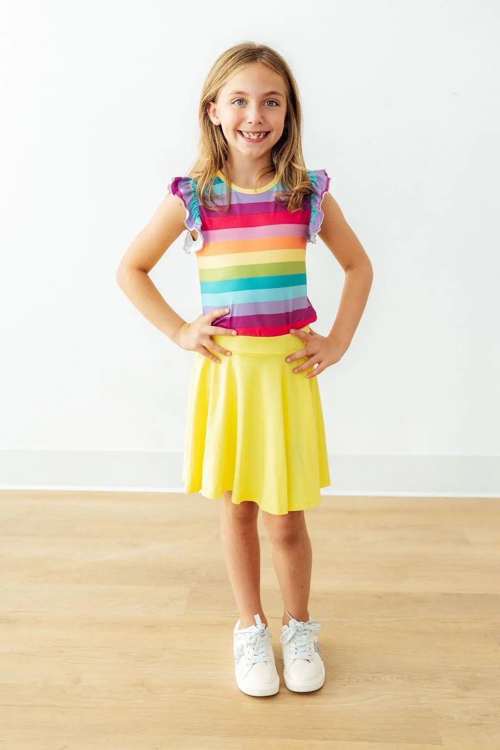 Mila & Rose ® Cheerful Stripes S/S Ruffle Tee - 