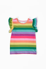 Mila & Rose ® Cheerful Stripes S/S Ruffle Tee - 