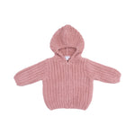 Angel Dear Chenille - Rose Hooded Jacket with Striped Texture