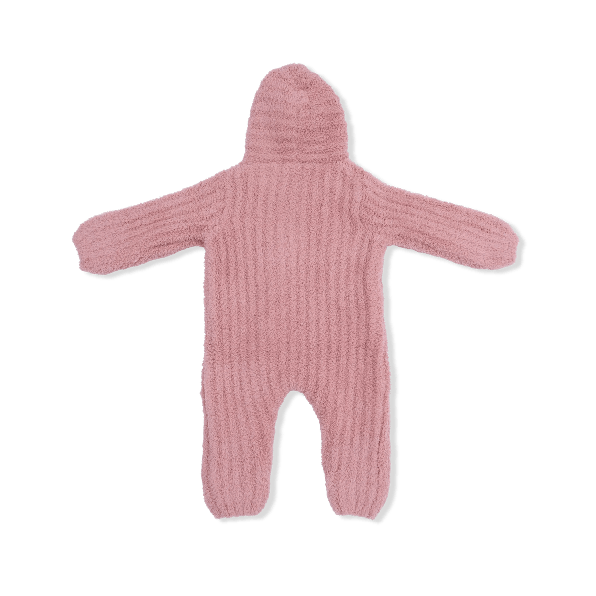 Angel Dear Chenille - Rose Hooded Romper with Striped Texture - 