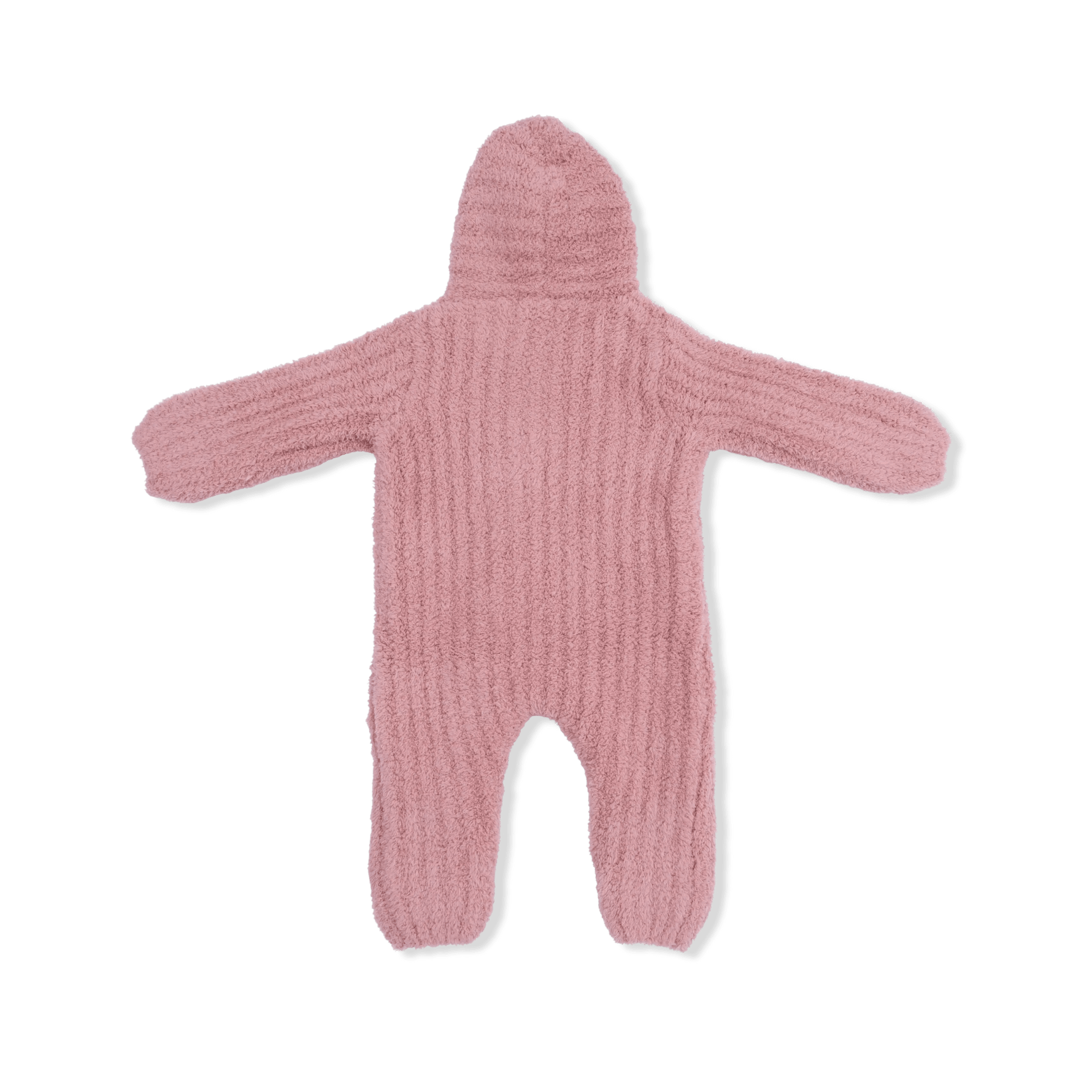 Angel Dear Chenille - Rose Hooded Romper with Striped Texture - 