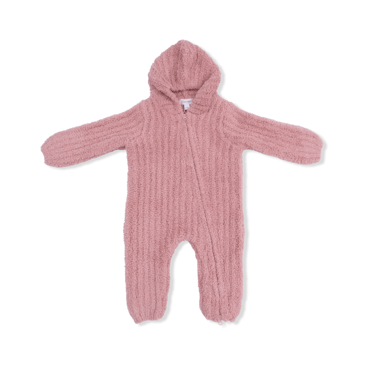 Angel Dear Chenille - Rose Hooded Romper with Striped Texture - 