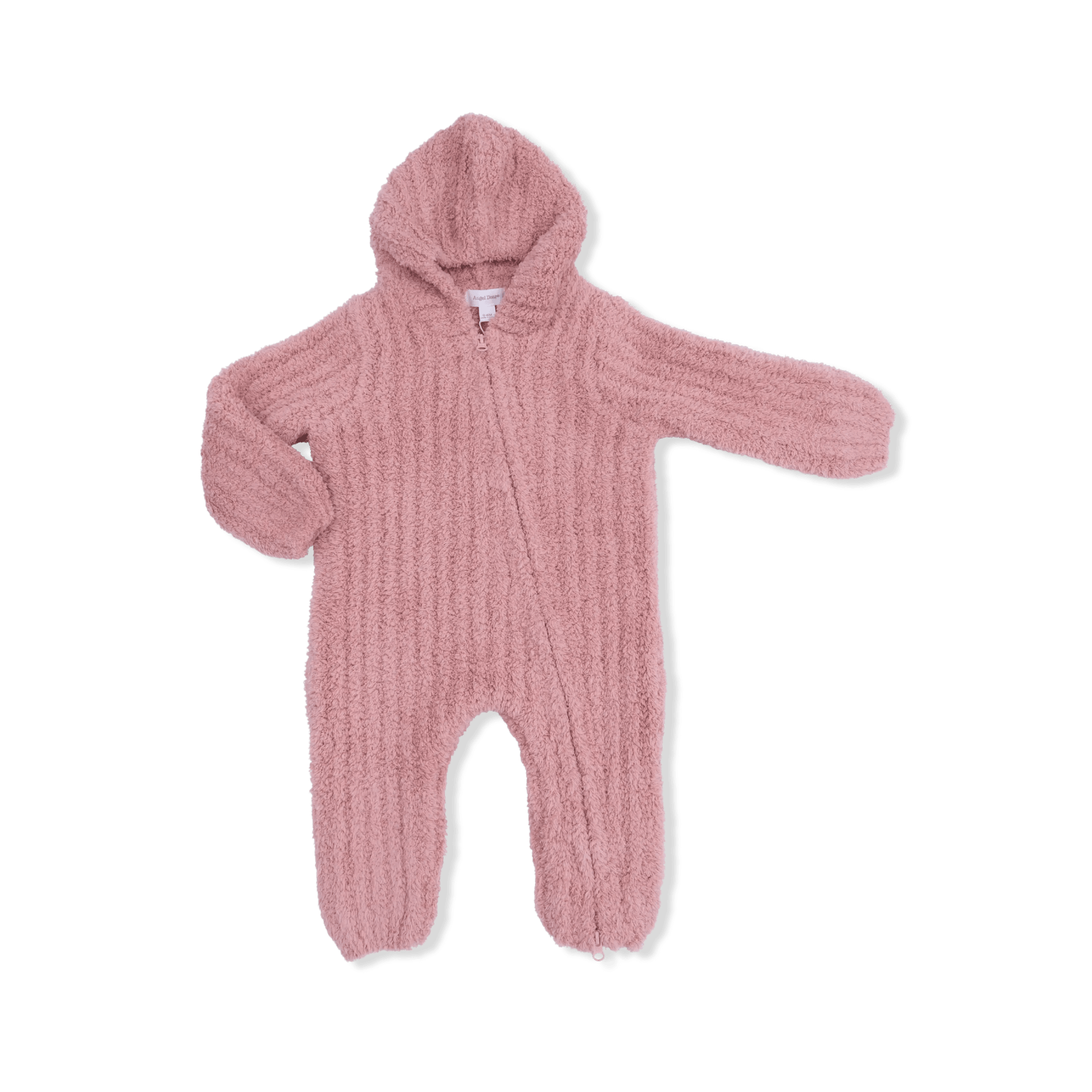 Angel Dear Chenille - Rose Hooded Romper with Striped Texture - 