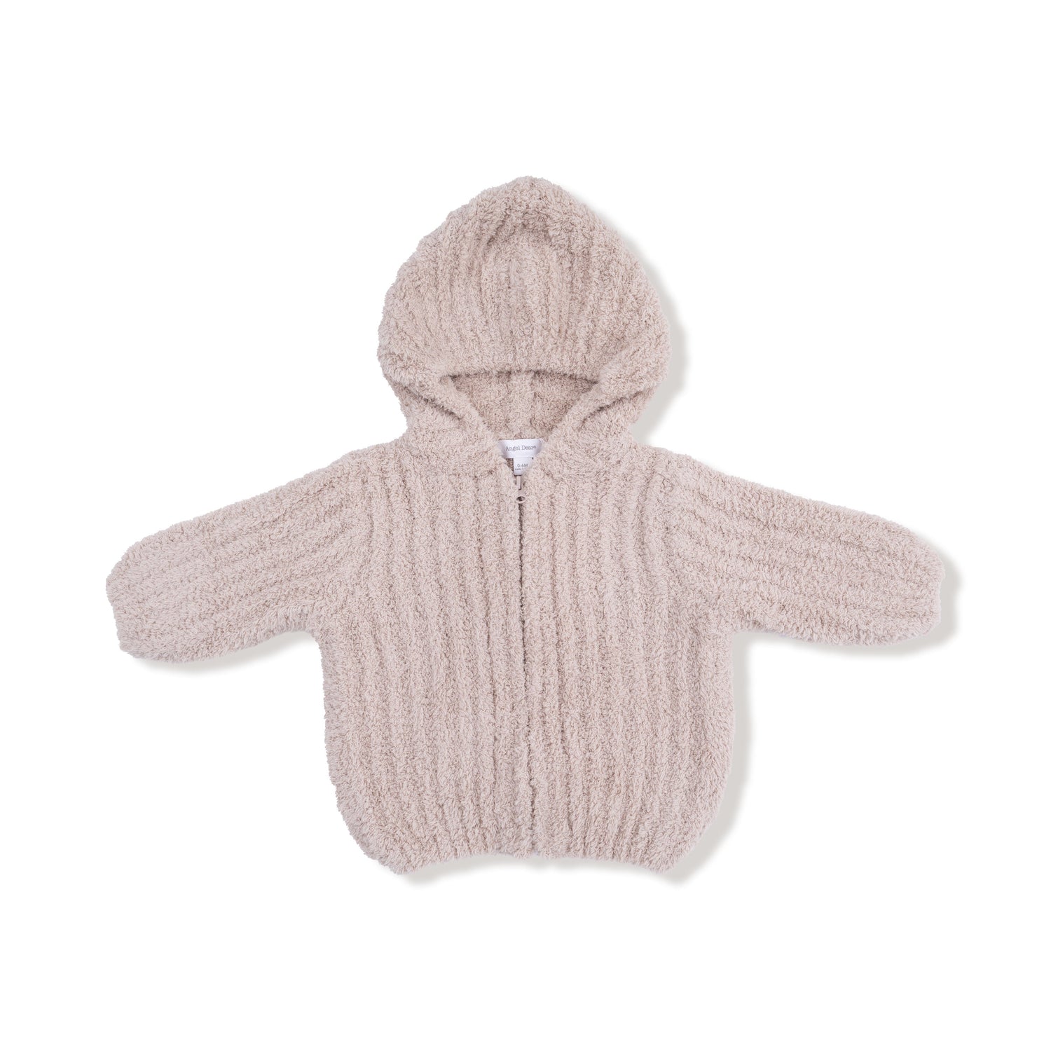 Angel Dear Chenille - Stone Hooded Jacket with Striped Texture