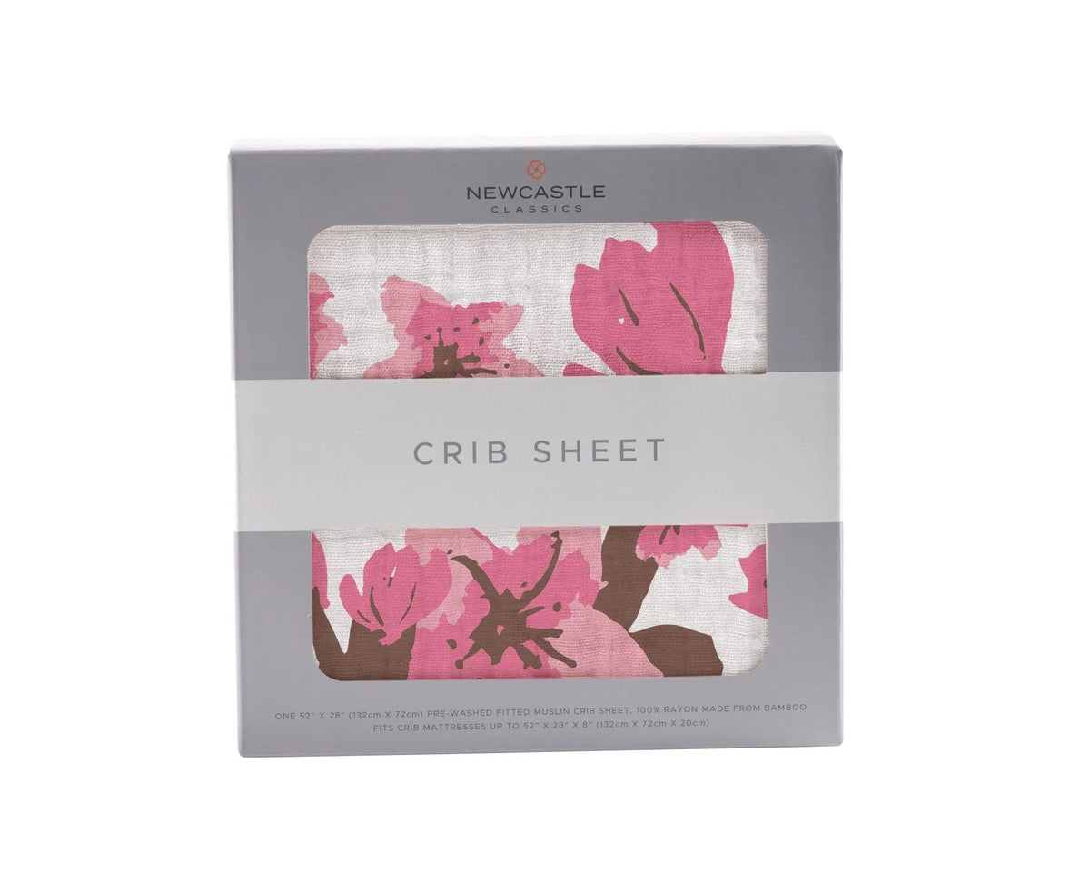 Newcastle Classics Cherry Blossom Bamboo Muslin Crib Sheet - 