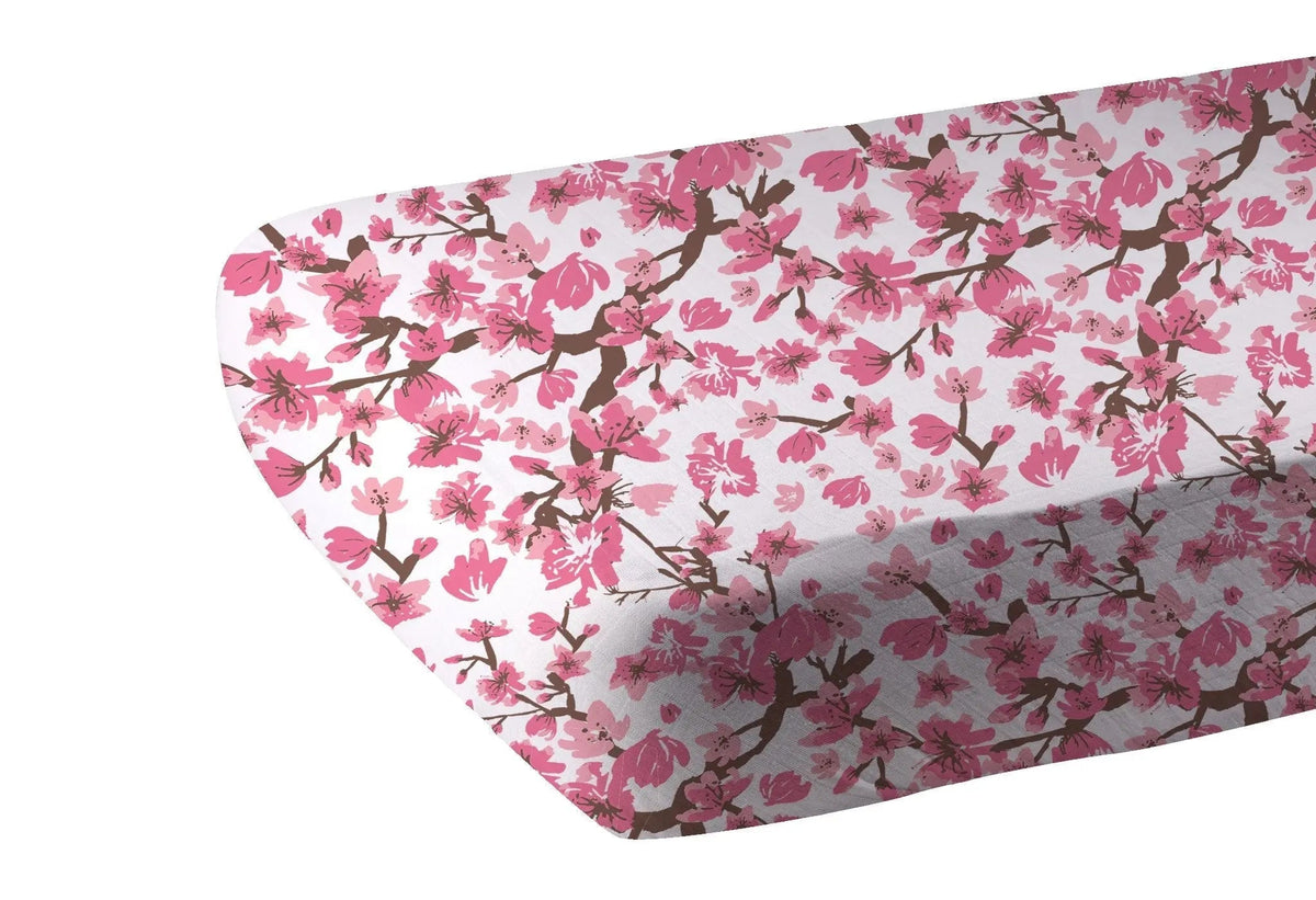 Newcastle Classics Cherry Blossom Bamboo Muslin Crib Sheet - 