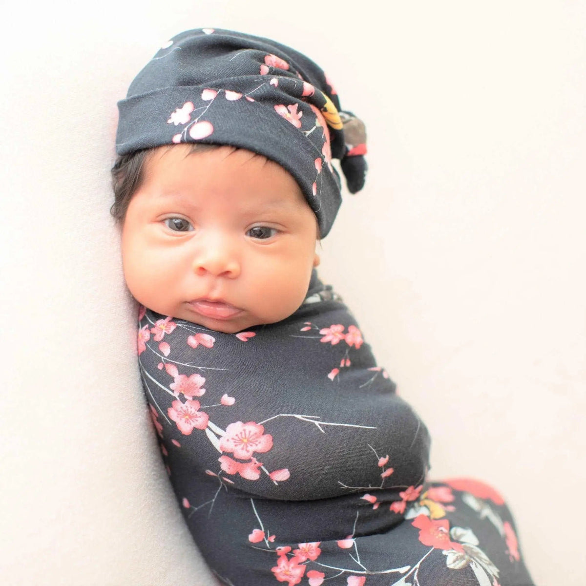 Bestaroo Cherry Blossom Black Swaddle Blanket All Season Use By Bestaroo - 