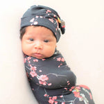 Bestaroo Cherry Blossom Black Swaddle Blanket All Season Use By Bestaroo - 