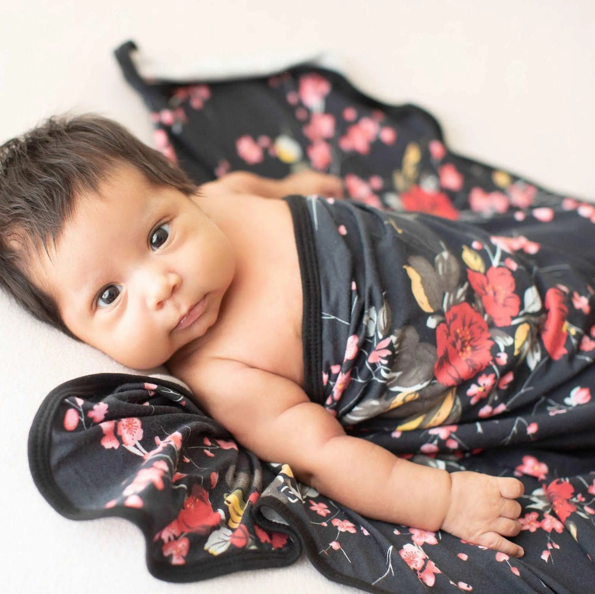 Bestaroo Cherry Blossom Black Swaddle Blanket All Season Use By Bestaroo - 