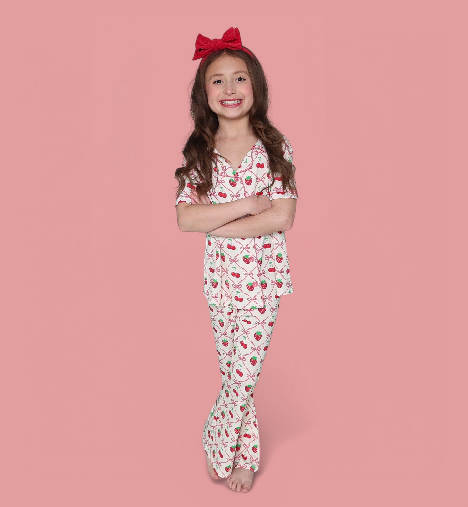 DREAM BIG LITTLE CO Cherry Bow Berry Dream Girls Flare Set For Baby Toddler OutfitEveretts Place
