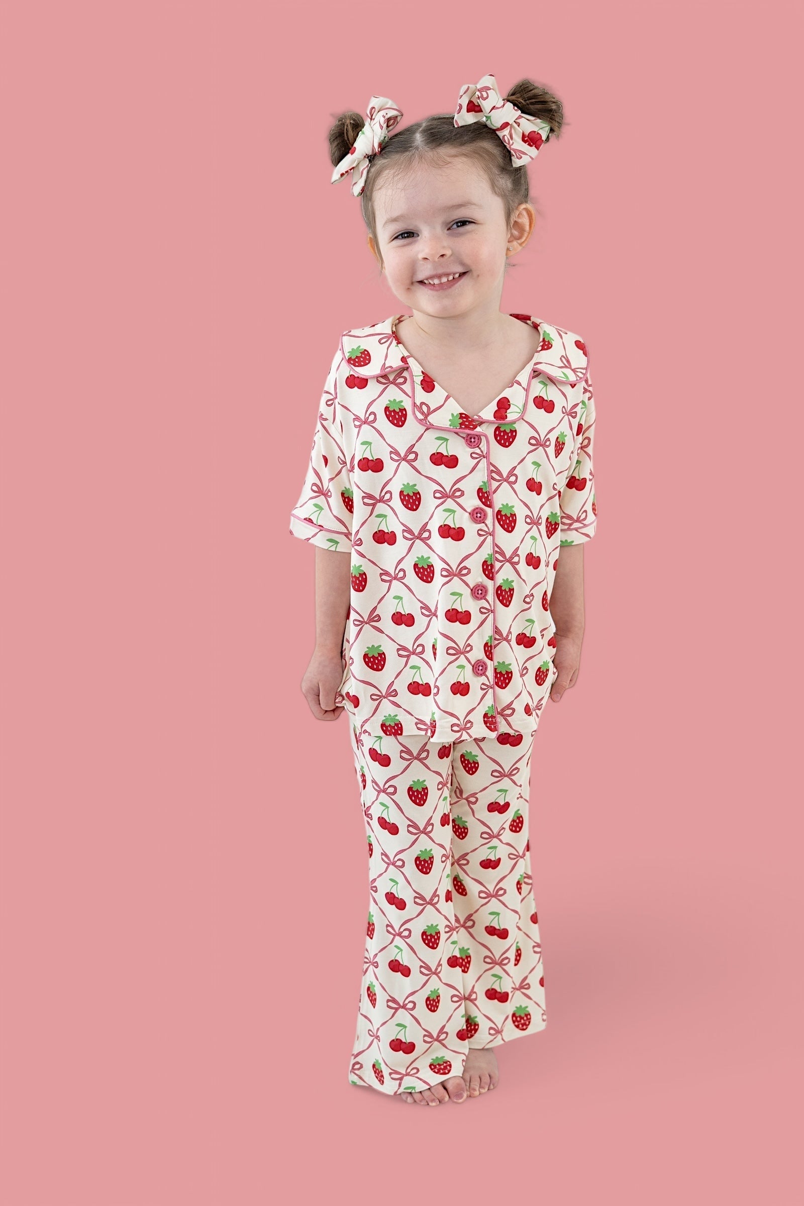 DREAM BIG LITTLE CO Cherry Bow Berry Dream Girls Flare Set For Baby Toddler OutfitEveretts Place