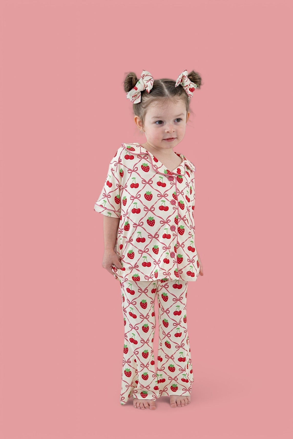 DREAM BIG LITTLE CO Cherry Bow Berry Dream Girls Flare Set For Baby Toddler OutfitEveretts Place