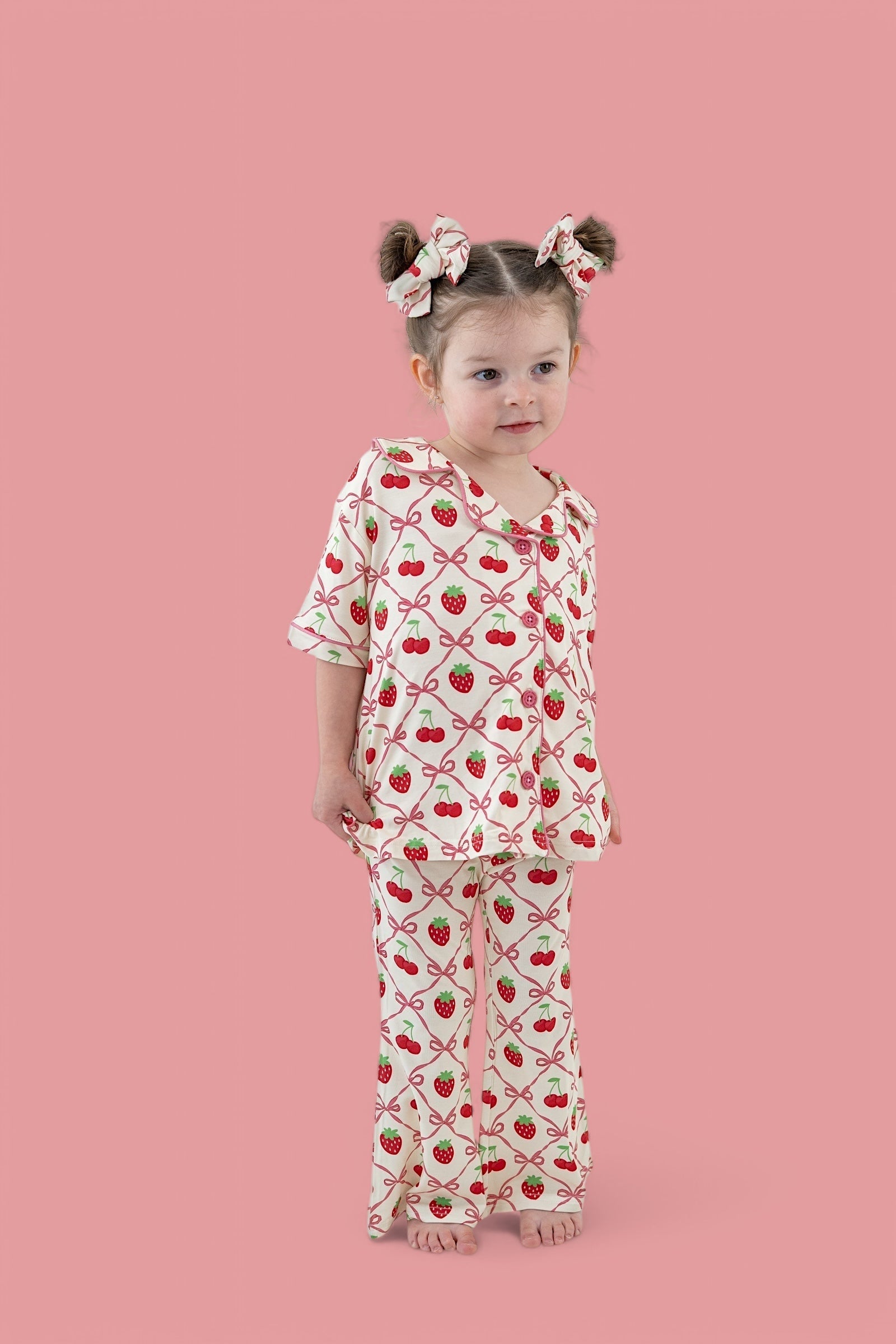 DREAM BIG LITTLE CO Cherry Bow Berry Dream Girls Flare Set For Baby Toddler OutfitEveretts Place