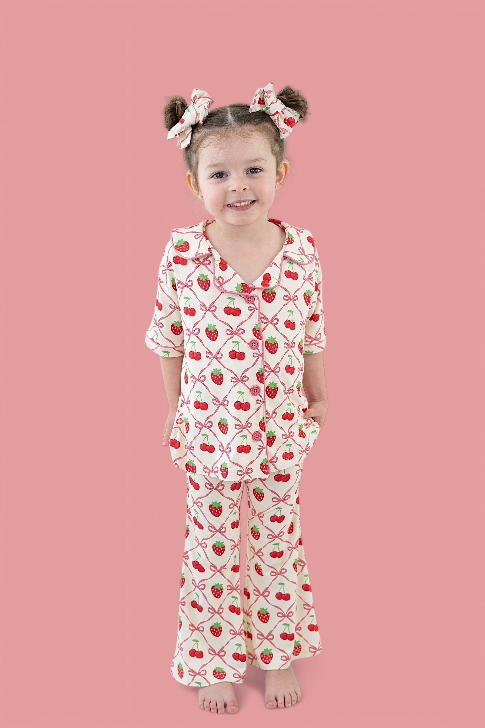 DREAM BIG LITTLE CO Cherry Bow Berry Dream Girls Flare Set For Baby Toddler OutfitEveretts Place