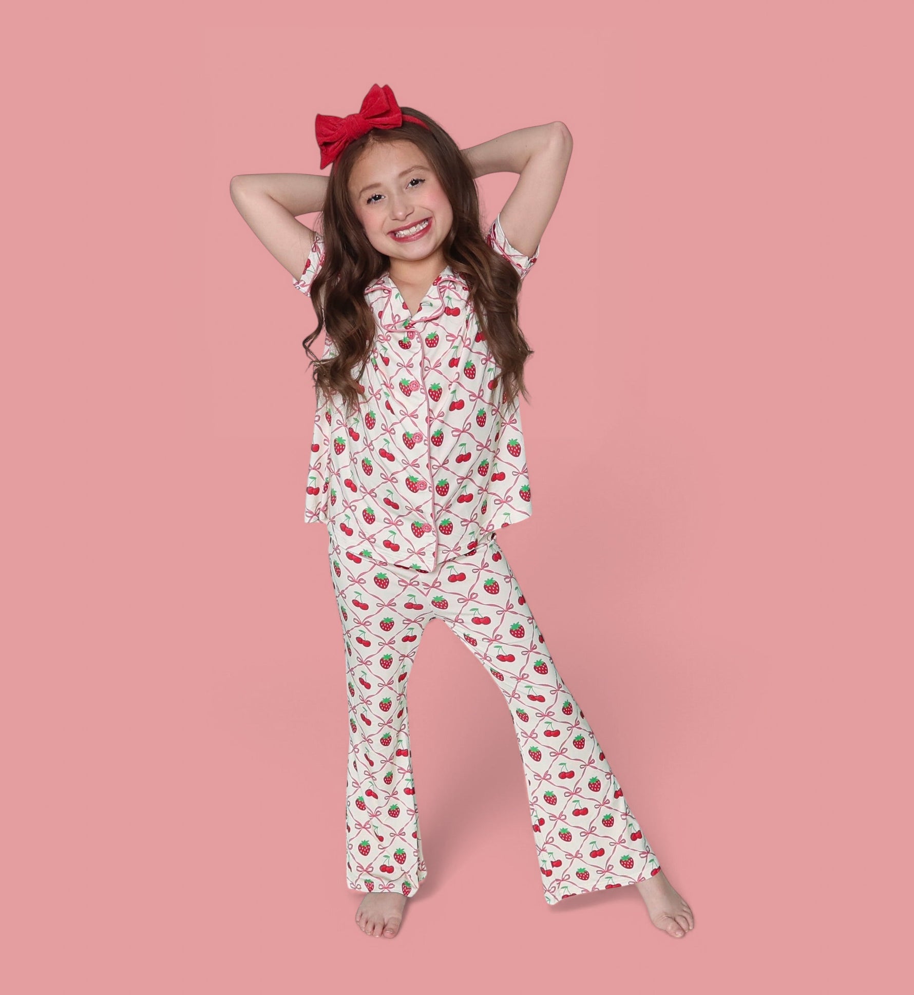 DREAM BIG LITTLE CO Cherry Bow Berry Dream Girls Flare Set For Baby Toddler OutfitEveretts Place