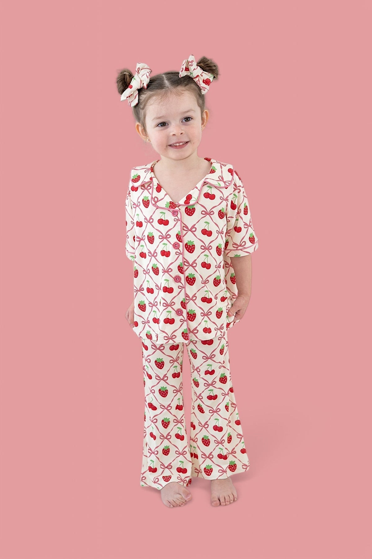 DREAM BIG LITTLE CO Cherry Bow Berry Dream Girls Flare Set For Baby Toddler OutfitEveretts Place