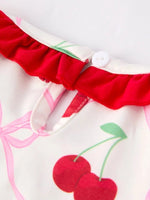 Rylee Faith Designs Cherry Bow Girls Dress with Vibrant Cherry Print and Adorable Bow Detail - Everetts Place Boutique - 