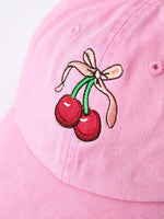 Rylee Faith Designs Cherry Girls Hat with Vibrant Cherry Prints for Stylish Sun Protection - Everetts Place Boutique - 