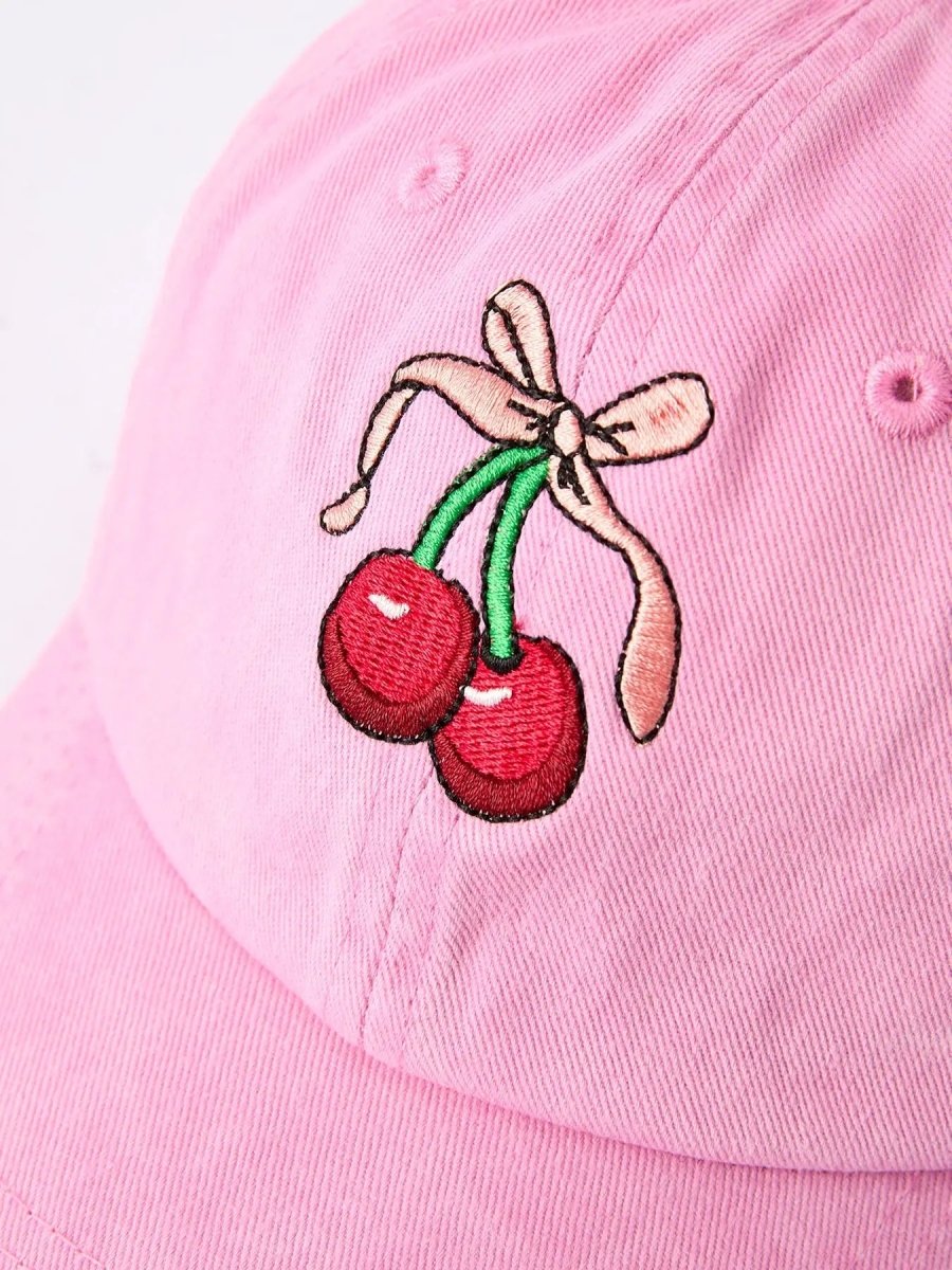 Rylee Faith Designs Cherry Girls Hat with Vibrant Cherry Prints for Stylish Sun Protection - Everetts Place Boutique - 